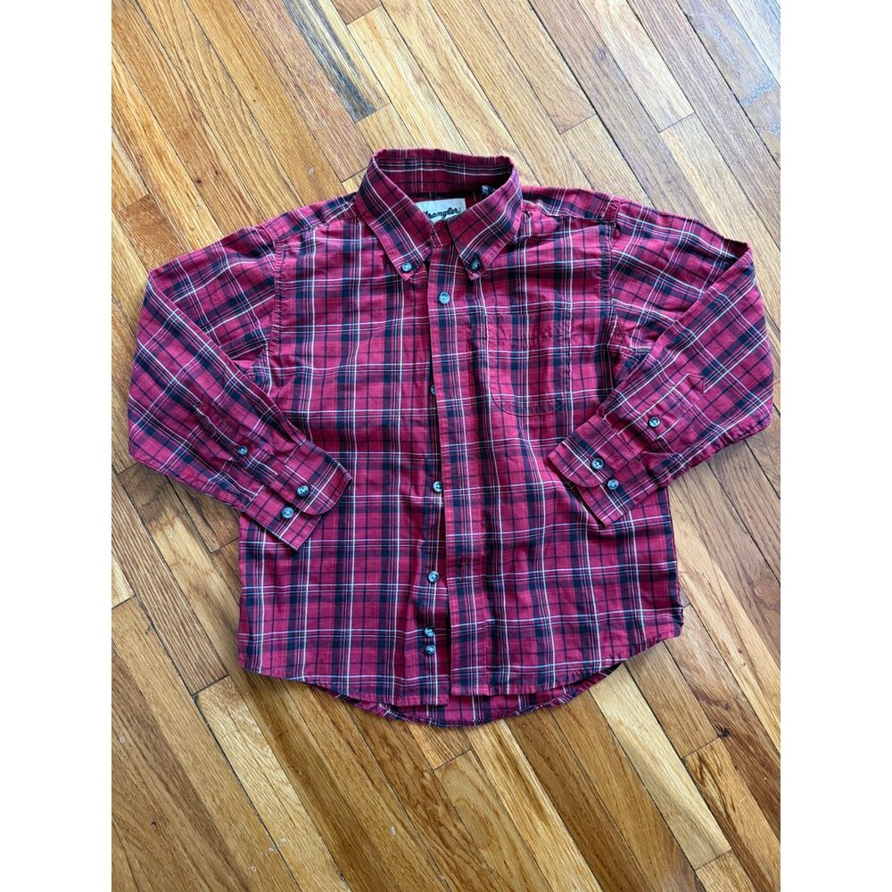 Boys Wrangler Riata | Red Plaid Button Up | Size Small